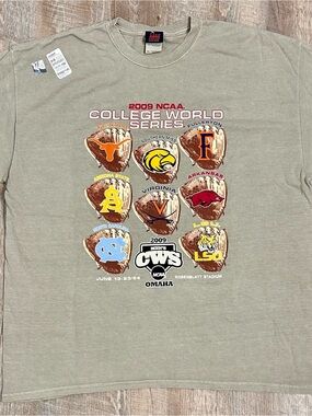 Step Ahead 2009 NCAA College World Series Cream T-Shirt Size 2XL